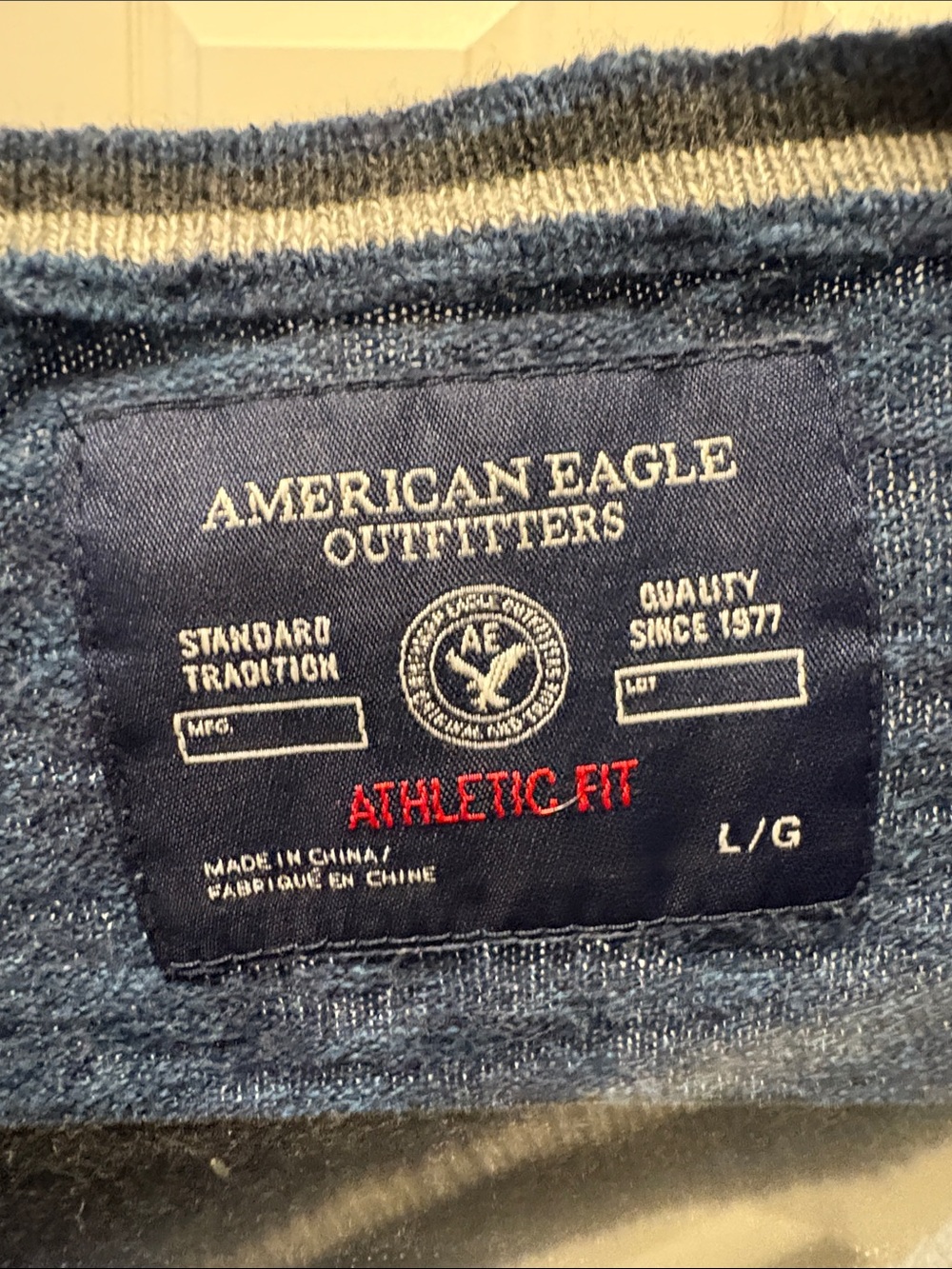 American Eagle Outfitters Men's Blue V-Neck Sweater - Picture 2 of 3